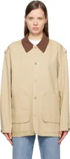 Le17septembre Beige Knit Collar Field Jacket In Beige