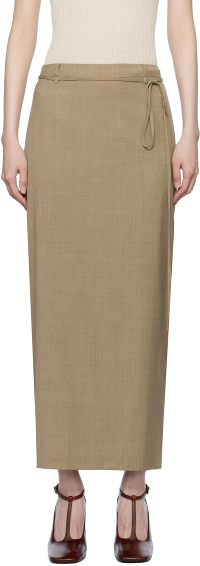 Le17septembre Beige Pencil Midi Skirt