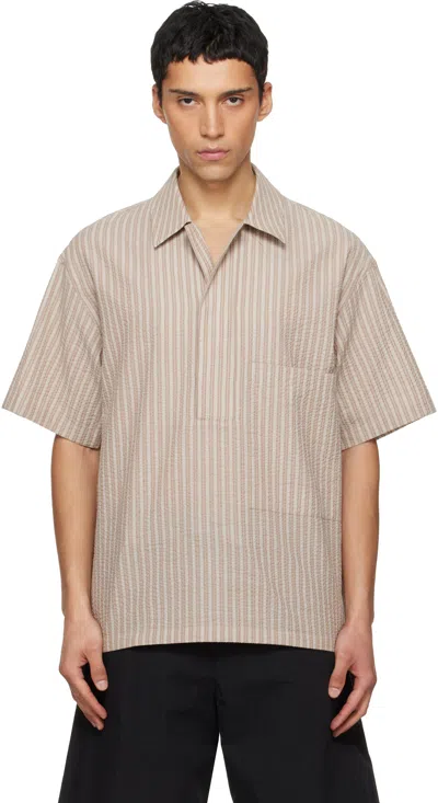 Le17septembre Beige Pullover Seersucker Shirt In Brown