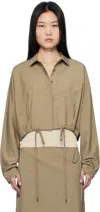 Le17septembre Beige Waist String Short Jacket In Beige