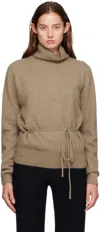Le17septembre Beige Waist String Turtleneck In Brown