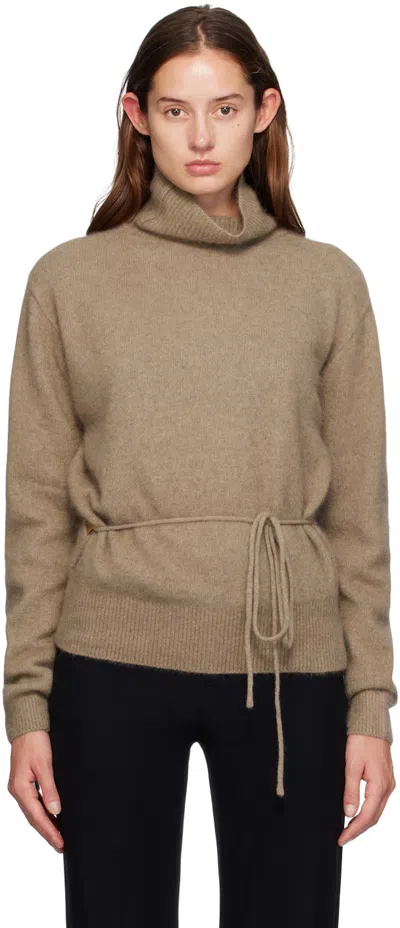 Le17septembre Beige Waist String Turtleneck In Brown