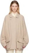 Le17septembre Beige Wool Drawstring Jacket In Beige