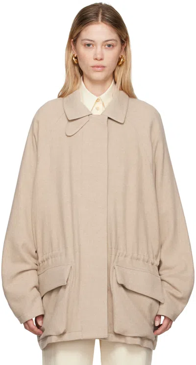 Le17septembre Beige Wool Drawstring Jacket