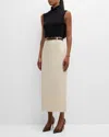 LE17SEPTEMBRE BELTED STRAIGHT TWILL MIDI SKIRT