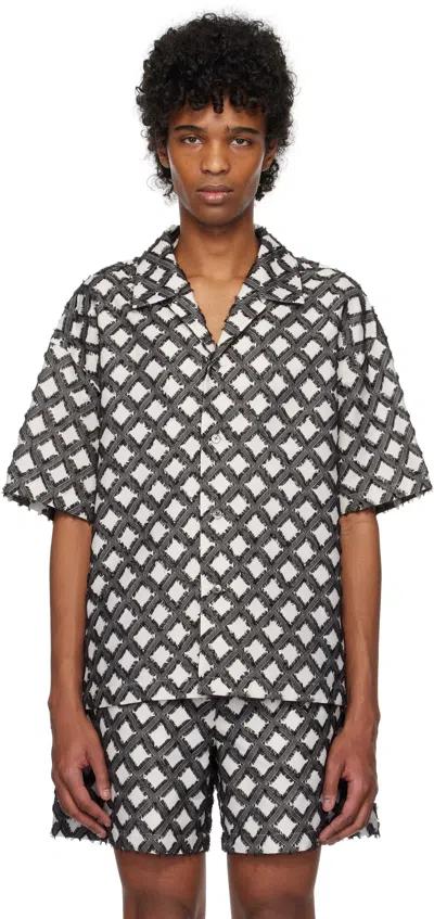 Le17septembre Black Argyle Jacquard Shirt
