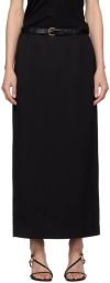 Le17septembre Black Belted Maxi Skirt In Black