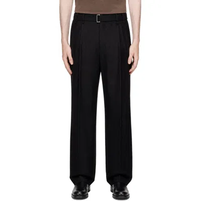 Le17septembre Black Belted Two-tuck Wool Trousers