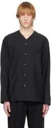 Le17septembre Black Crinkled Shirt In Black