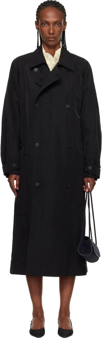 Le17septembre Black Crisp Raglan Trench Coat