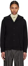 Le17septembre Black Double Layered Hooded Shirt In Black