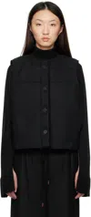 Le17septembre Black Faux-shearling Reversible Vest In Black