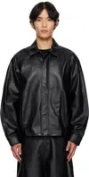Le17septembre Black Grained Faux-leather Jacket In Black