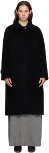 Le17septembre Black Raglan Coat In Black