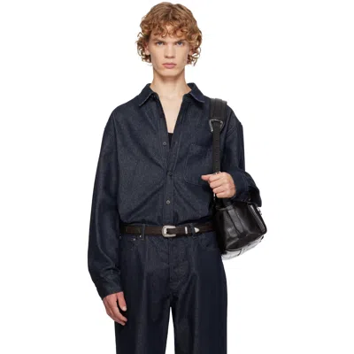 Le17septembre Blue Denim Overshirt In Black