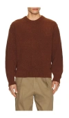 Le17septembre Boucle Reverse Seam Pullover In Brown
