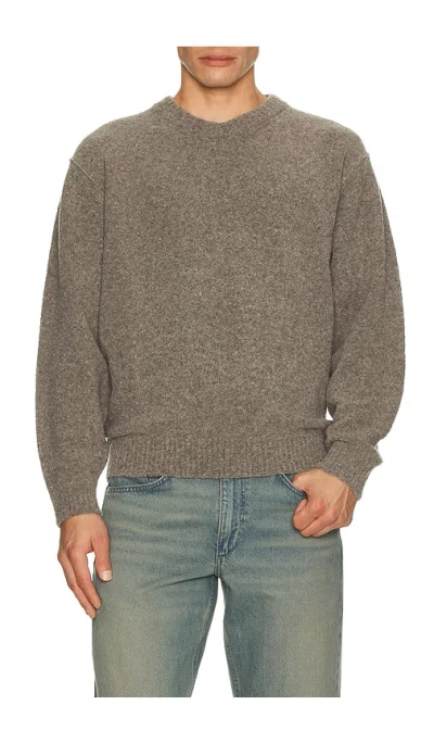 Le17septembre Boucle Reverse Seam Pullover In Gray