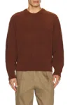 Le17septembre Boucle Reverse Seam Pullover In Brown