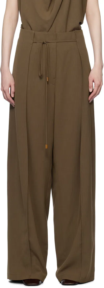 Le17septembre Brown Waist String Side Panel Trousers