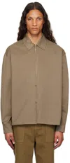 Le17septembre Brown Zip & Button Shirt In Brown