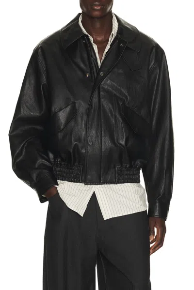 Le17septembre Faux Leather Zip Blouson In Black