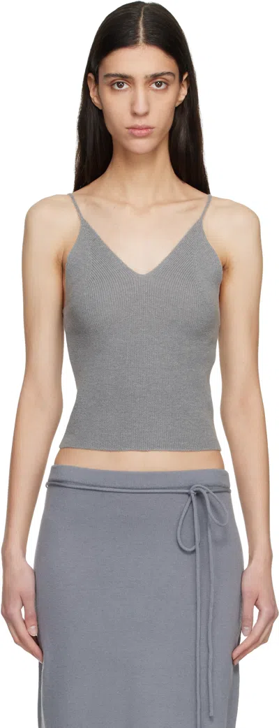 Le17septembre Gray Anne Sleeveless Knit Tank Top