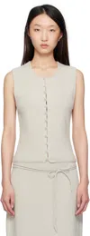 Le17septembre Gray Button Down Knit Tank Top