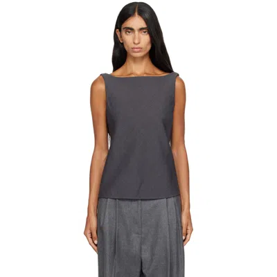 Le17septembre Gray Draped Back-scoop Sleeveless Top