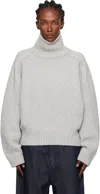 Le17septembre Gray Raglan Wool Turtleneck In Gray