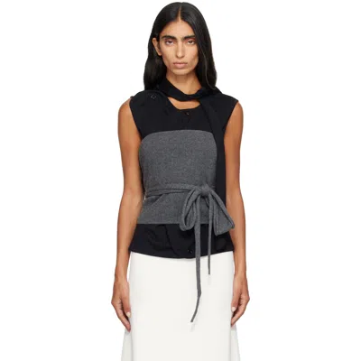 Le17septembre Gray Refined Wrap Tube Top In Multi