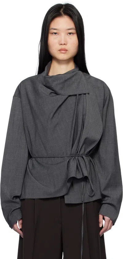 Le17septembre Gray Scarf Blouse