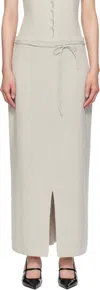Le17septembre Gray String Straight Knit Maxi Skirt
