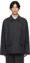 Le17septembre Mens Wool Field Jacket In Gray