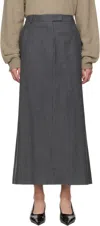 Le17septembre Gray Wool Tailored Maxi Skirt