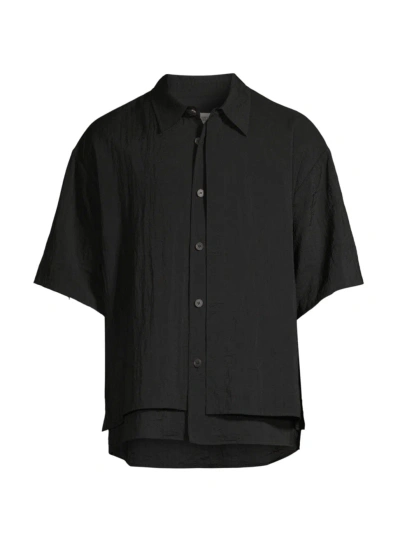 Le17septembre Men's Wardrobe In The City Double Layered Short-sleeve Shirt In Black