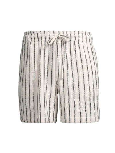 Le17septembre Men's Wardrobe In The City Pinstriped Cotton Shorts In Blue