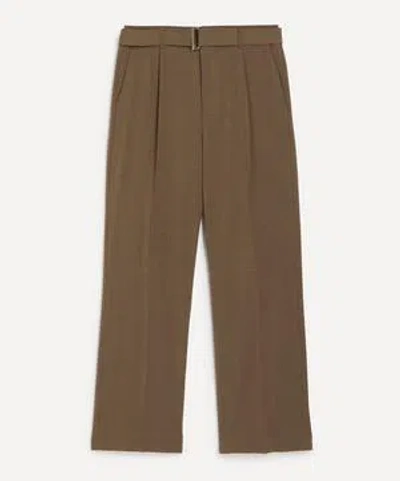 Le17septembre Mens Beige Belted Wool Trousers
