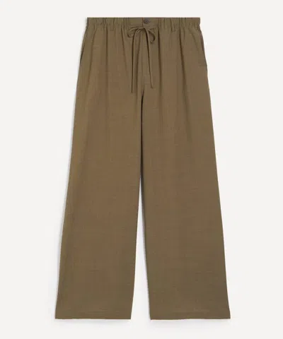 Le17septembre Mens Elasticated Wide Trousers In Brown