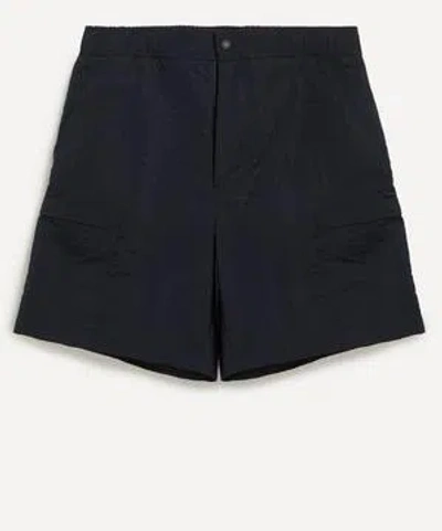 Le17septembre Mens Navy Washed Side Pocket Cargo Shorts