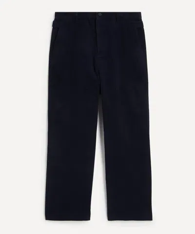 Le17septembre Mens Side Button Corduroy Trousers In Blue