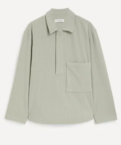 Le17septembre Mens Waffle Half-zip Anorak In Gray