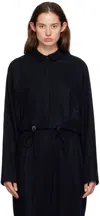 Le17septembre Navy Cropped Shirt In Navy