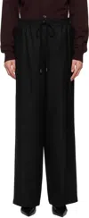 Le17septembre Navy Drawstring Easy Wool Trousers In Black