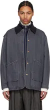 Le17septembre Navy Knit Collar Field Jacket In Navy