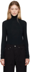 Le17septembre Navy Semi-sheer Turtleneck In Navy