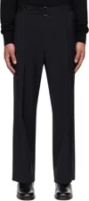 Le17septembre Navy Wool Belted Trousers In Navy
