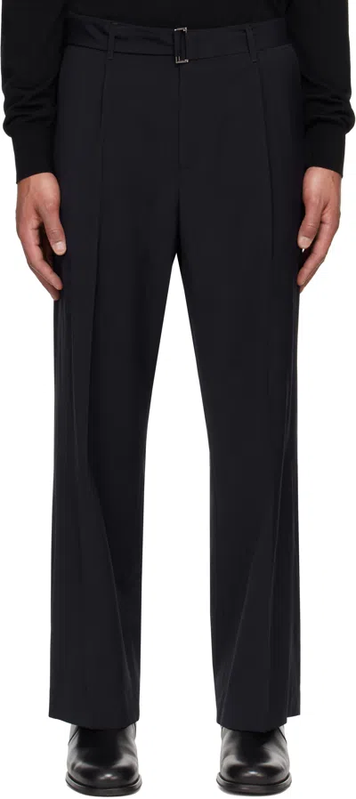 Le17septembre Navy Wool Belted Trousers