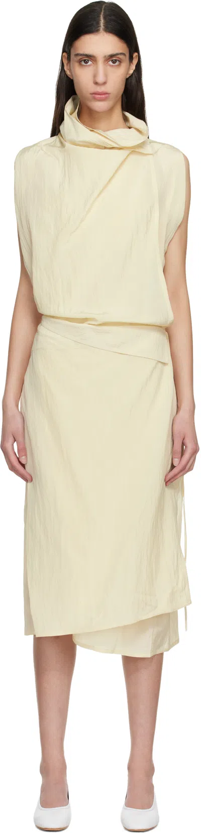 Le17septembre Off-white Celia Wrap Midi Dress In Neutral