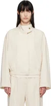 Le17septembre Off-white Funnel Neck Jacket In Ivory