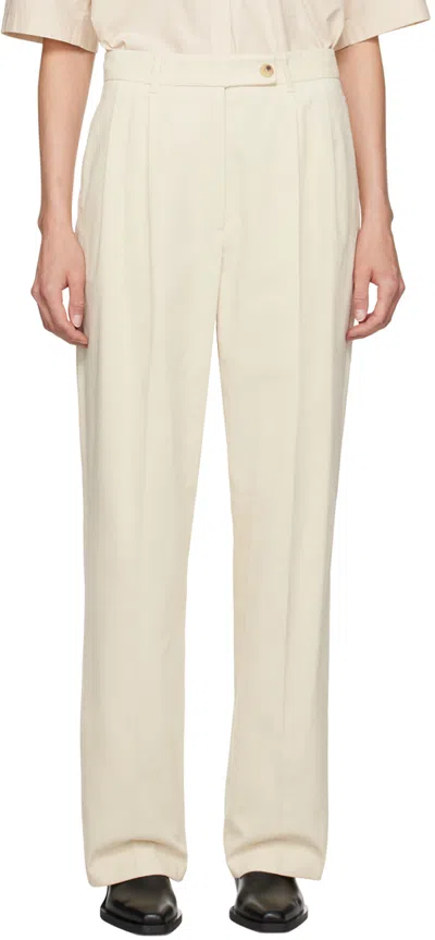 Le17septembre Off-white Pleated Trousers In Ivory